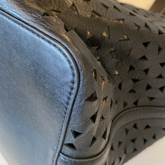 Tory Burch Monogram T Leather Laser-Cut Tote Bag - Picture 12 of 12